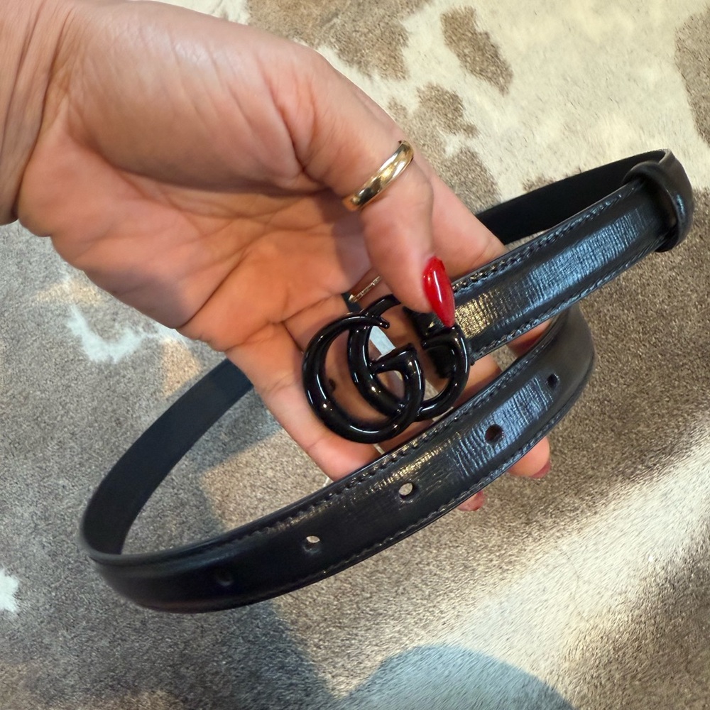 Gucci Black Leather Belt